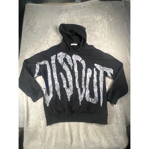 Aelfric Eden Mens Black Paisley Graphic Hoodie Never Lose Heart Large
